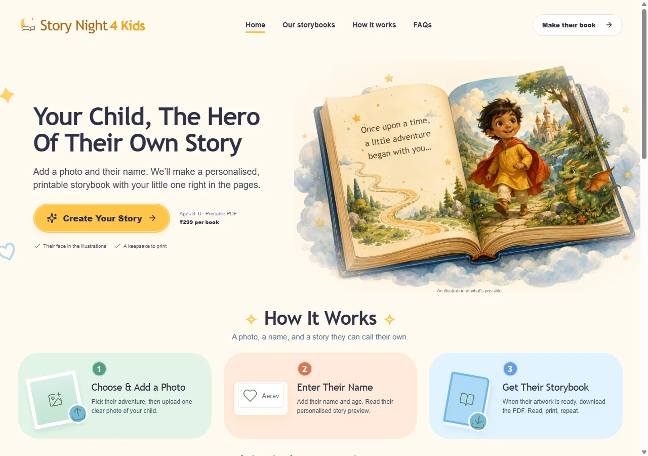 Screenshot of Story Night 4 Kids (storynight4kids.shop)
